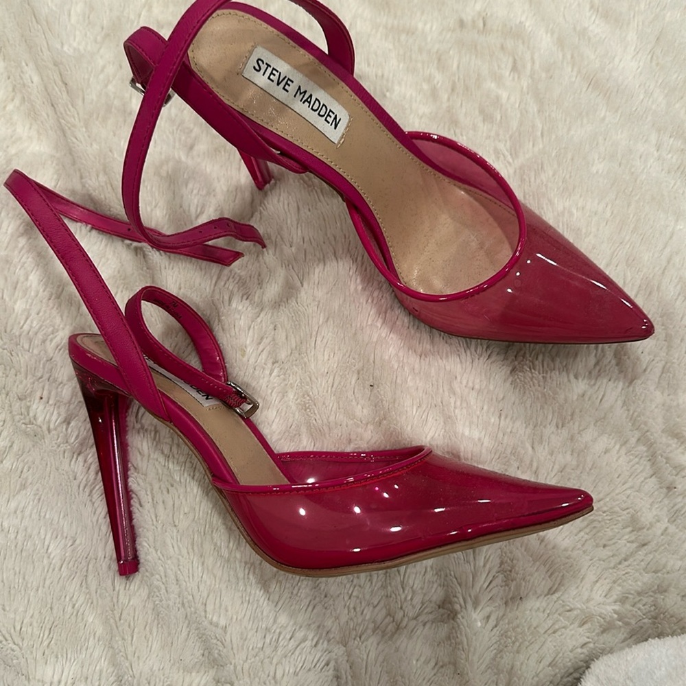 Steve Madden clear pink heels